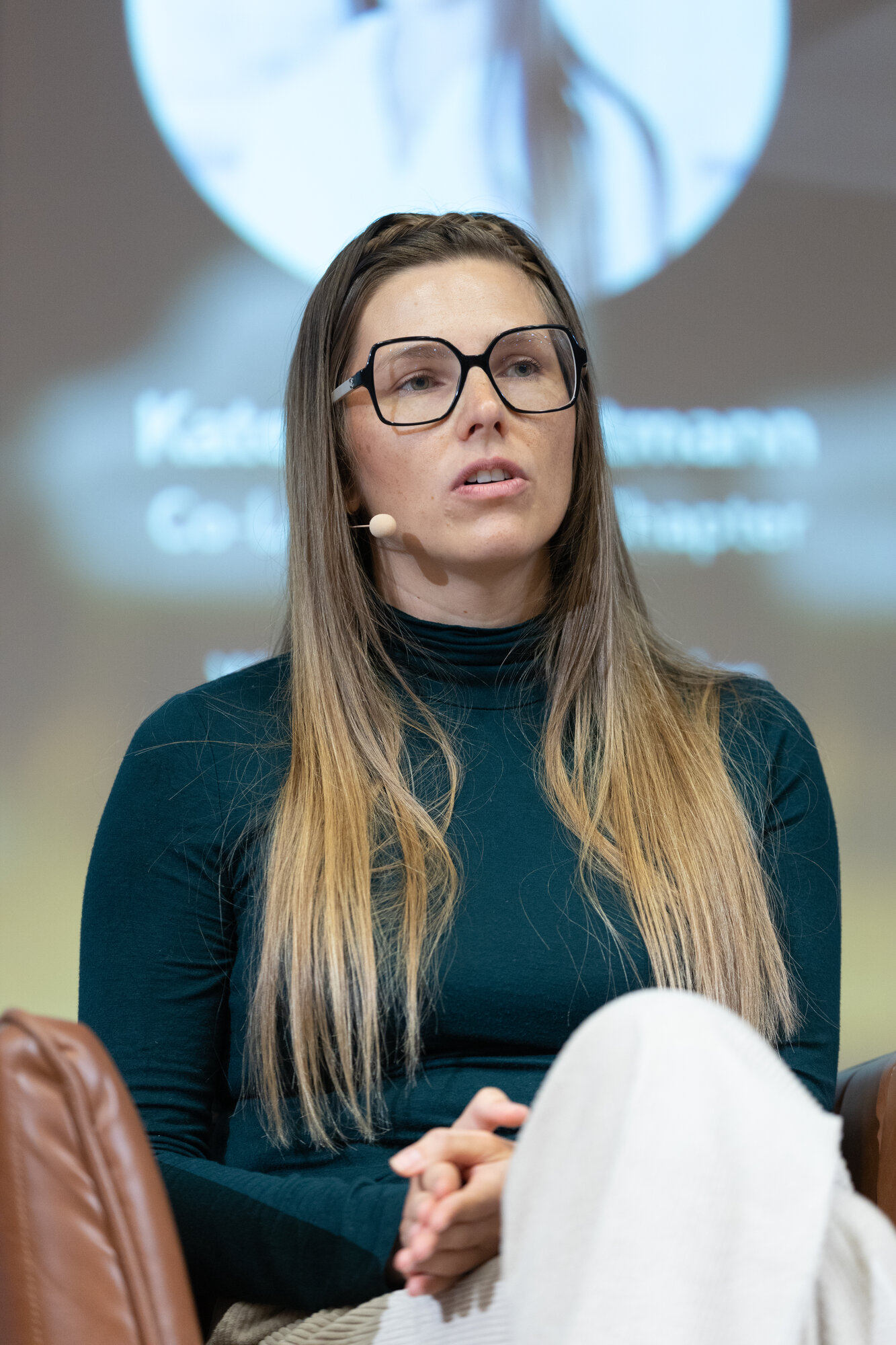 Kateryna Portmann on a panel discussion at a robotics conference